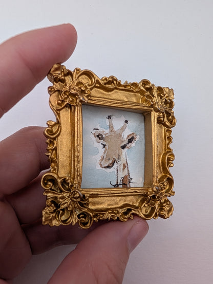 Mini Giraffe Painting - Original Watercolor Art by Lora Cavallin