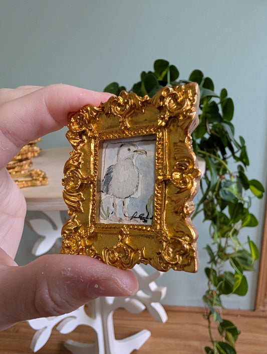Mini Seagull Painting - Original Watercolor Art by Lora Cavallin