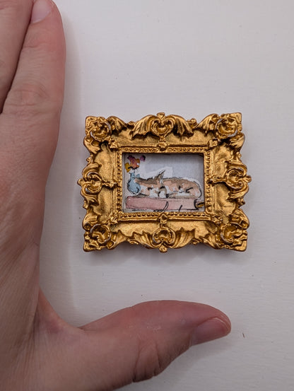 Mini Sleeping Cat Painting - Original Watercolor Art by Lora Cavallin