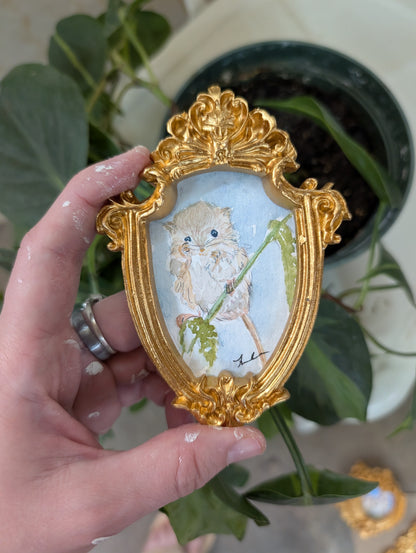 Mini Field Mouse Painting - Original Watercolor Art by Lora Cavallin