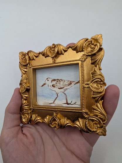 Mini Sandpiper Painting - Original Watercolor Art by Lora Cavallin