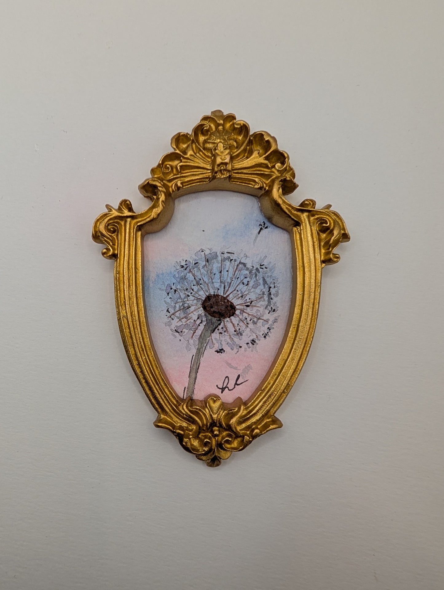 Mini "Make a Wish" Dandelion Painting - Original Watercolor Art by Lora Cavallin