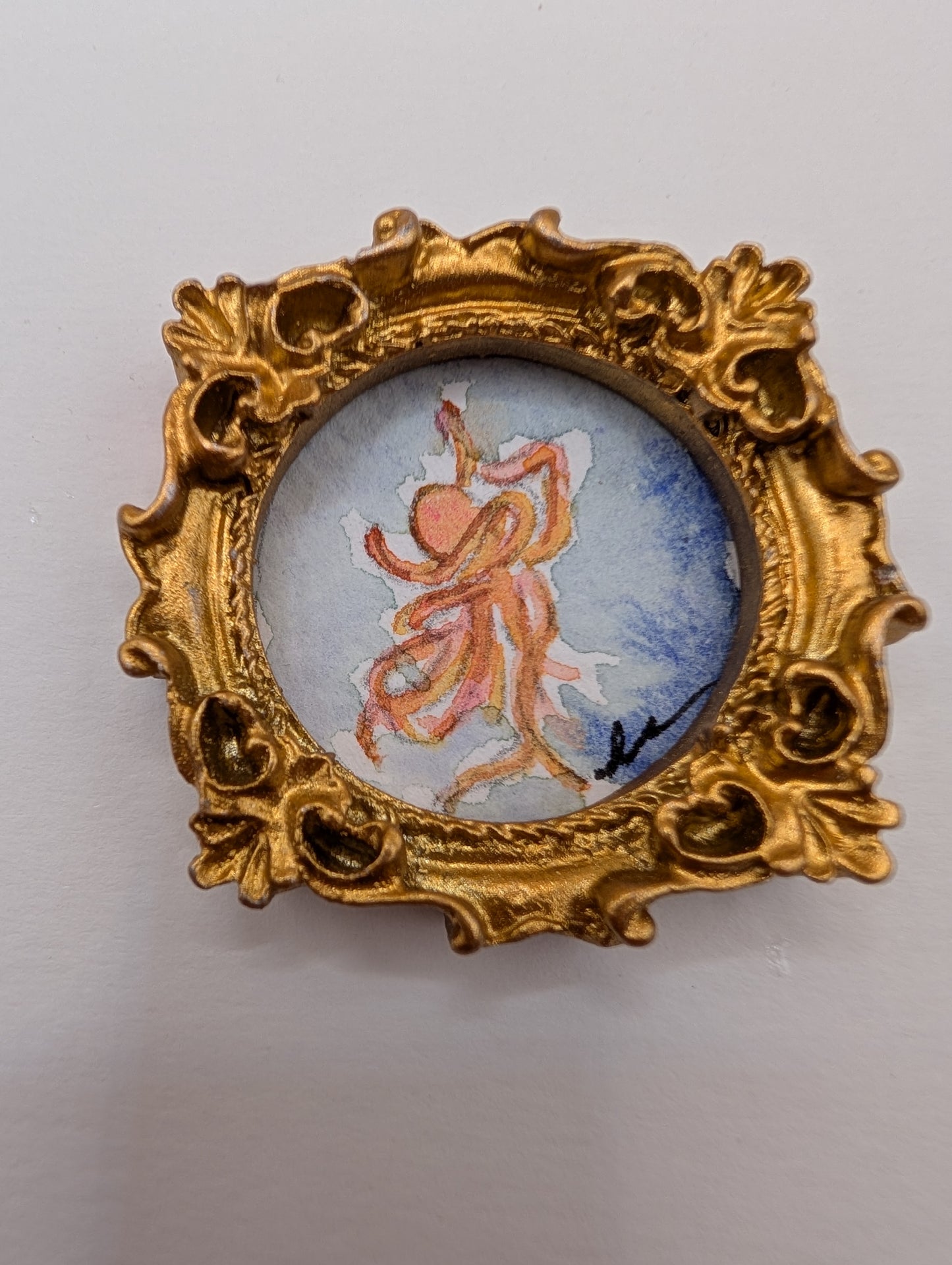 Mini Octopus Painting - Original Watercolor Art by Lora Cavallin