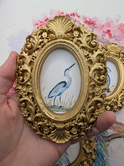 Blue Heron Trio — Set of 3 Framed Art Prints