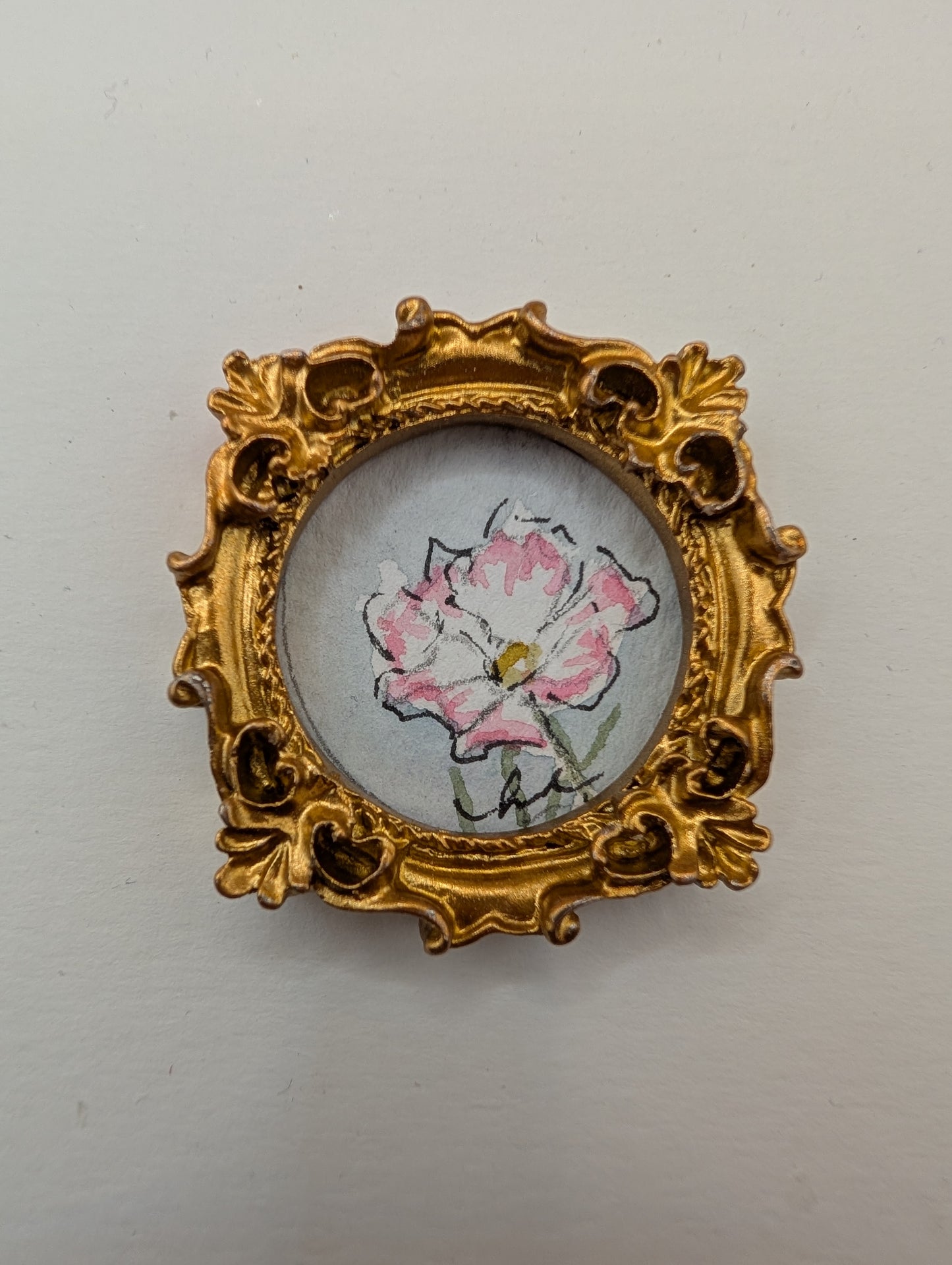 Mini Flower Painting - Original Watercolor Art by Lora Cavallin