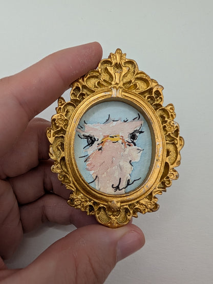 Mini Ostrich Painting - Original Watercolor Art by Lora Cavallin