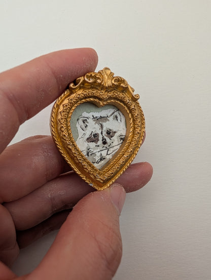 Mini Baby Raccoon Painting - Original Watercolor Art by Lora Cavallin