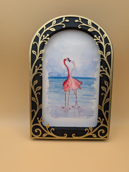 Flamingos in Love - Arched Frame