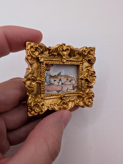 Mini Sleeping Cat Painting - Original Watercolor Art by Lora Cavallin