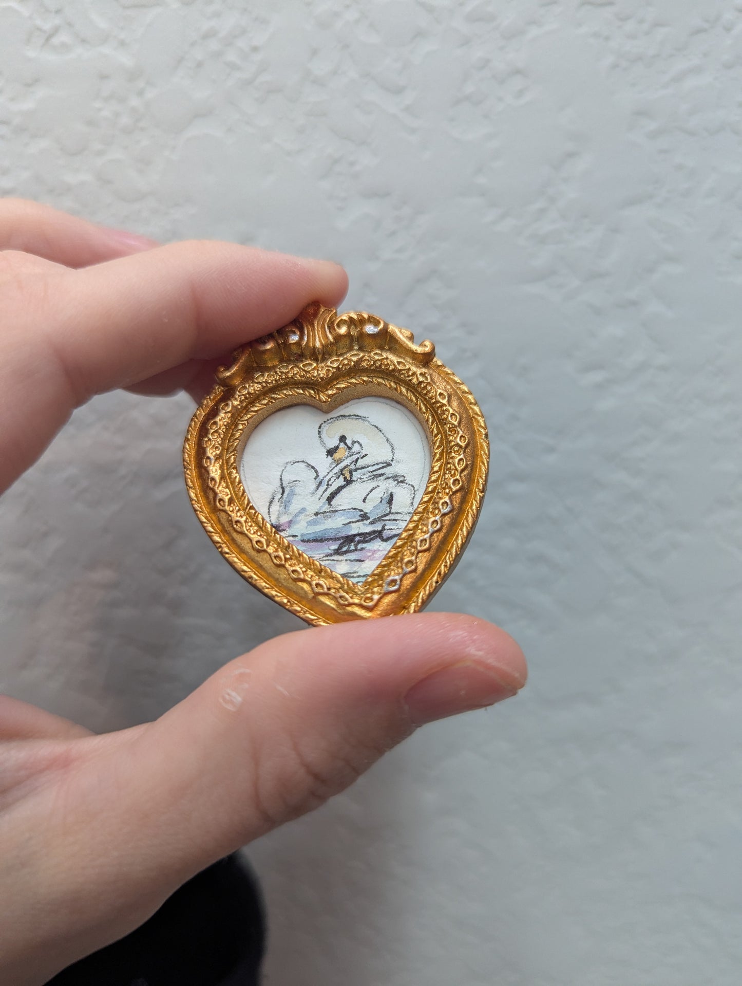 Mini Swan Painting - Original Watercolor Art