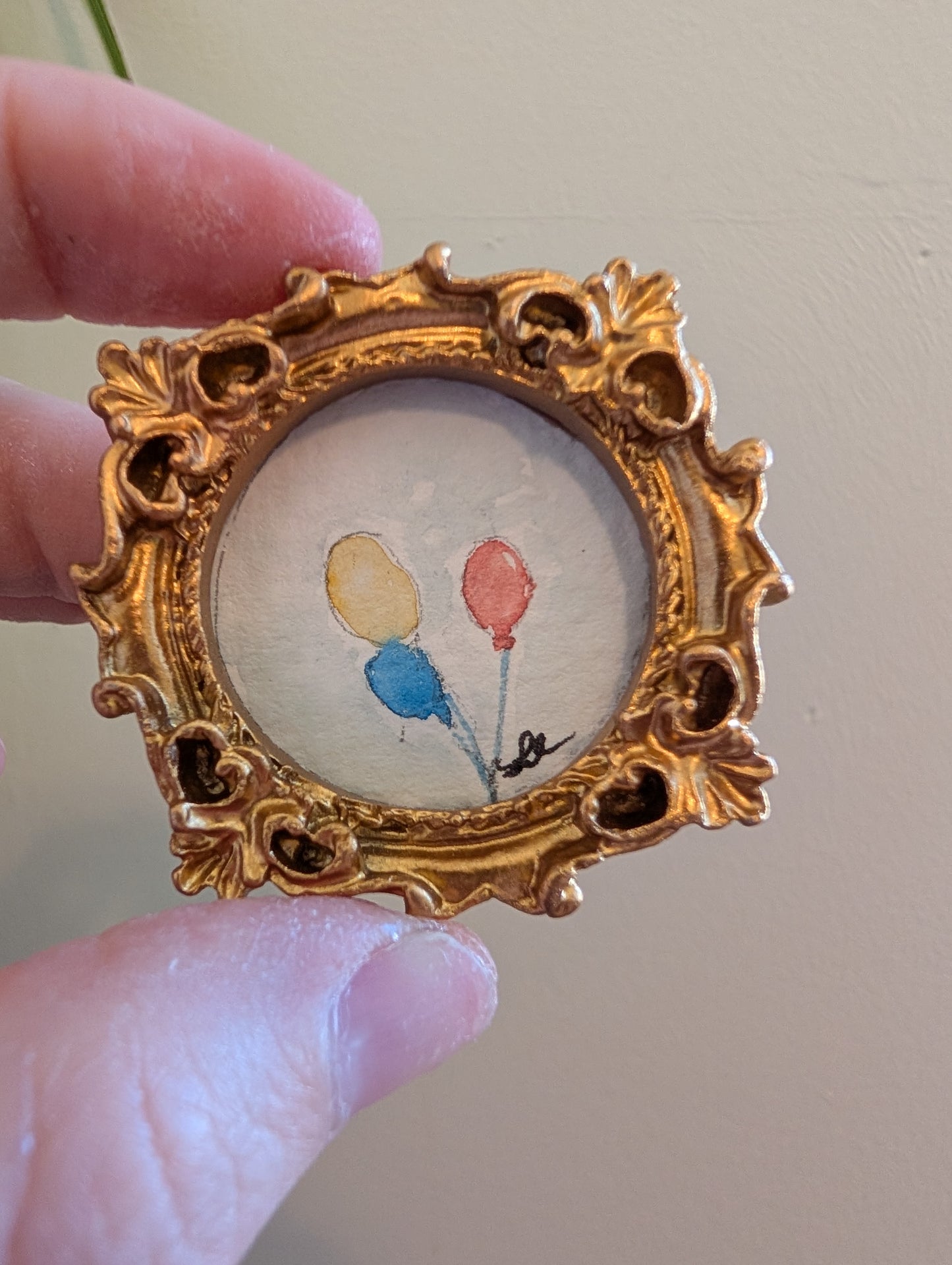 Mini Balloons Painting - Original Watercolor Art by Lora Cavallin