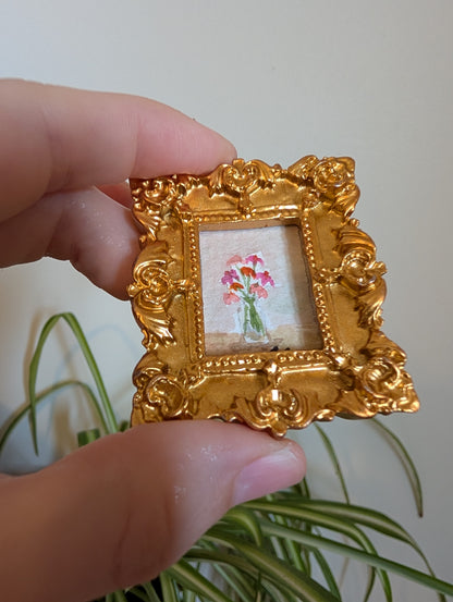 Mini Vase of Flowers Painting - Original Watercolor Art by Lora Cavallin