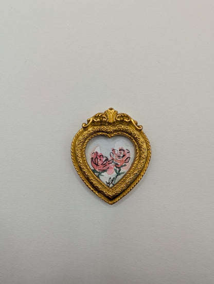Mini Rose Floral Painting - Original Watercolor Art by Lora Cavallin