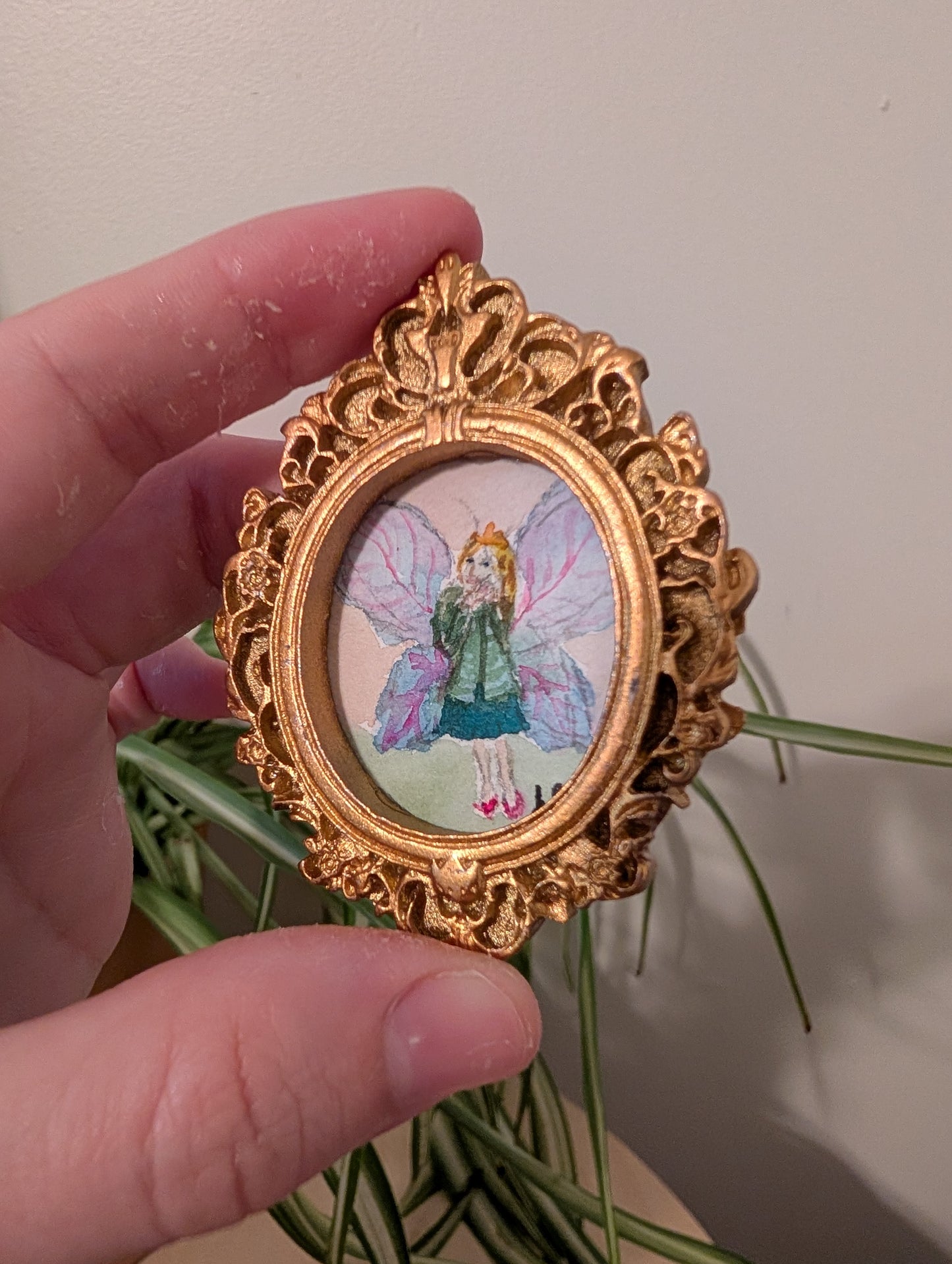 Mini Fairy Painting - Original Watercolor Art by Lora Cavallin