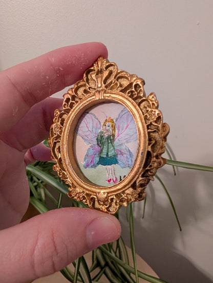 Mini Fairy Painting - Original Watercolor Art by Lora Cavallin