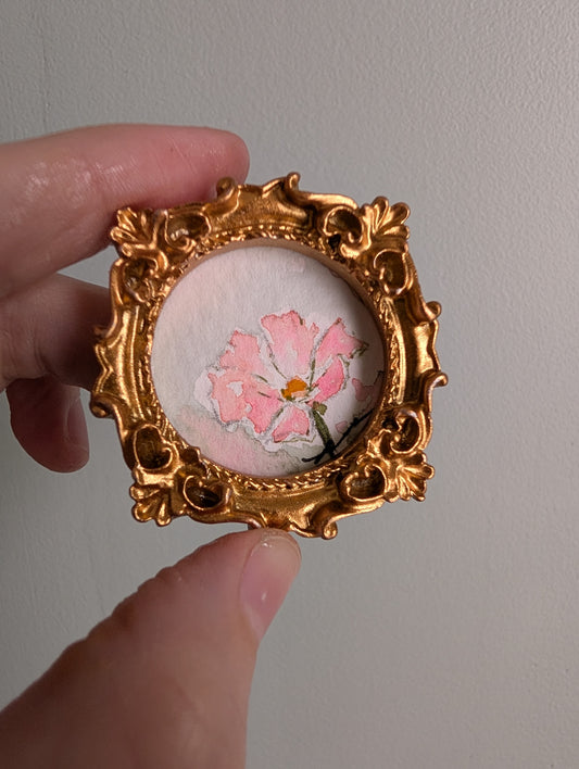 Mini Floral Painting - Original Watercolor Art by Lora Cavallin