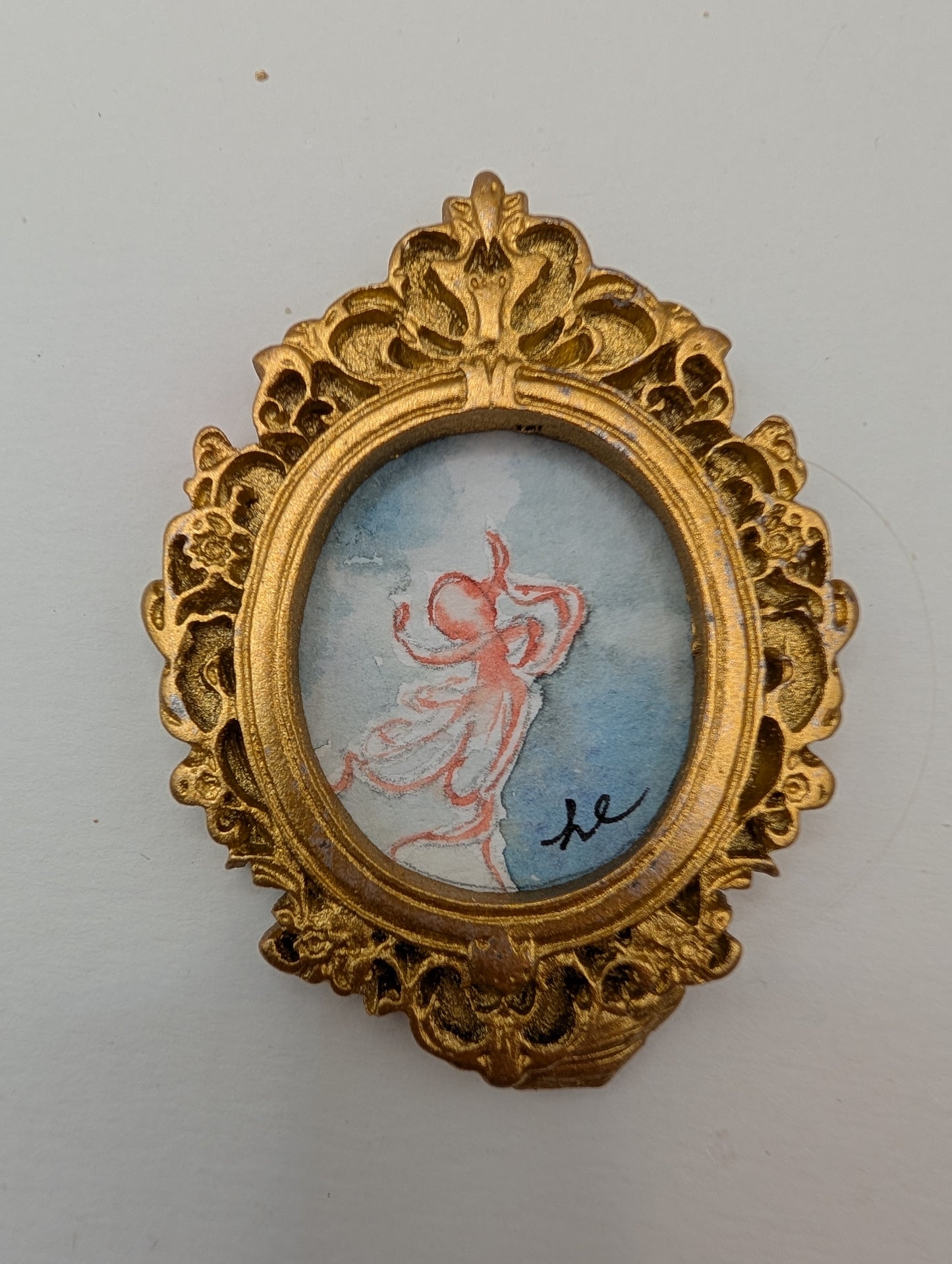 Mini Octopus Painting - Original Watercolor Art by Lora Cavallin