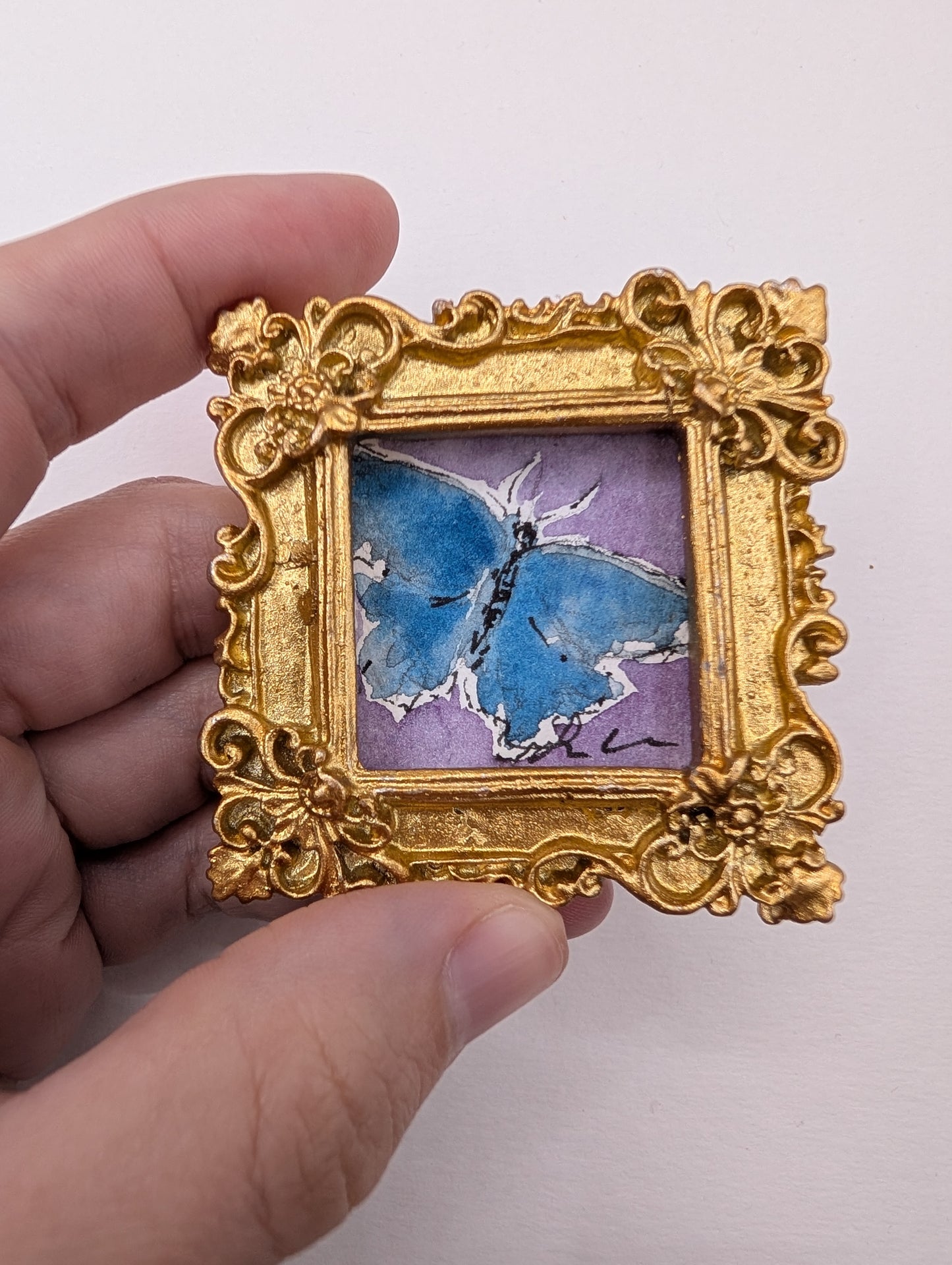 Mini Butterfly Painting - Original Watercolor Art by Lora Cavallin