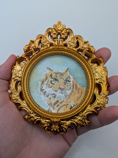 Mini Tiger Painting - Original Watercolor Art by Lora Cavallin