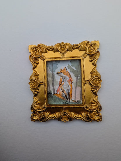 Mini Fox Painting - Original Watercolor Art by Lora Cavallin