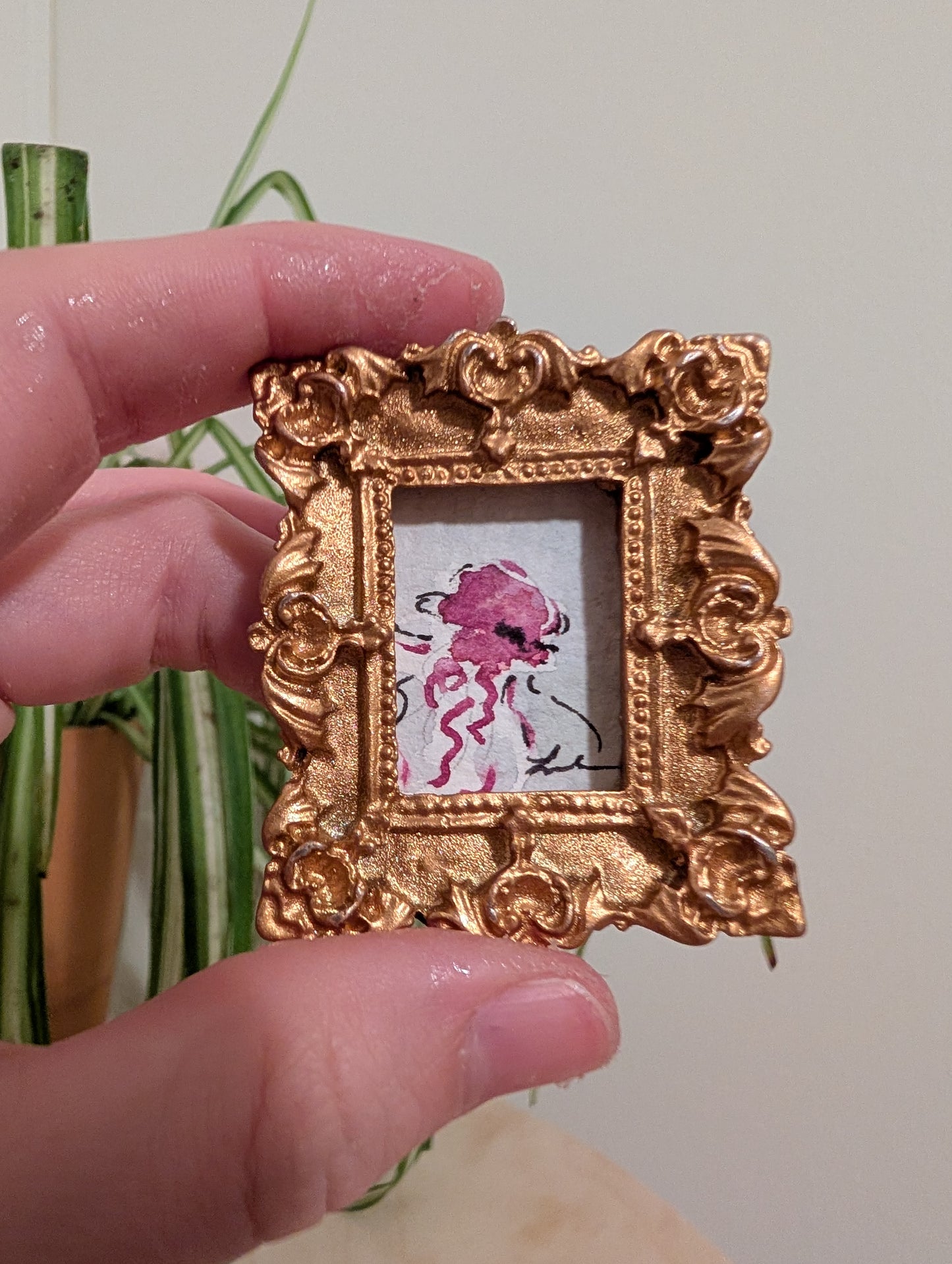 Mini Jellyfish Painting - Original Watercolor Art by Lora Cavallin