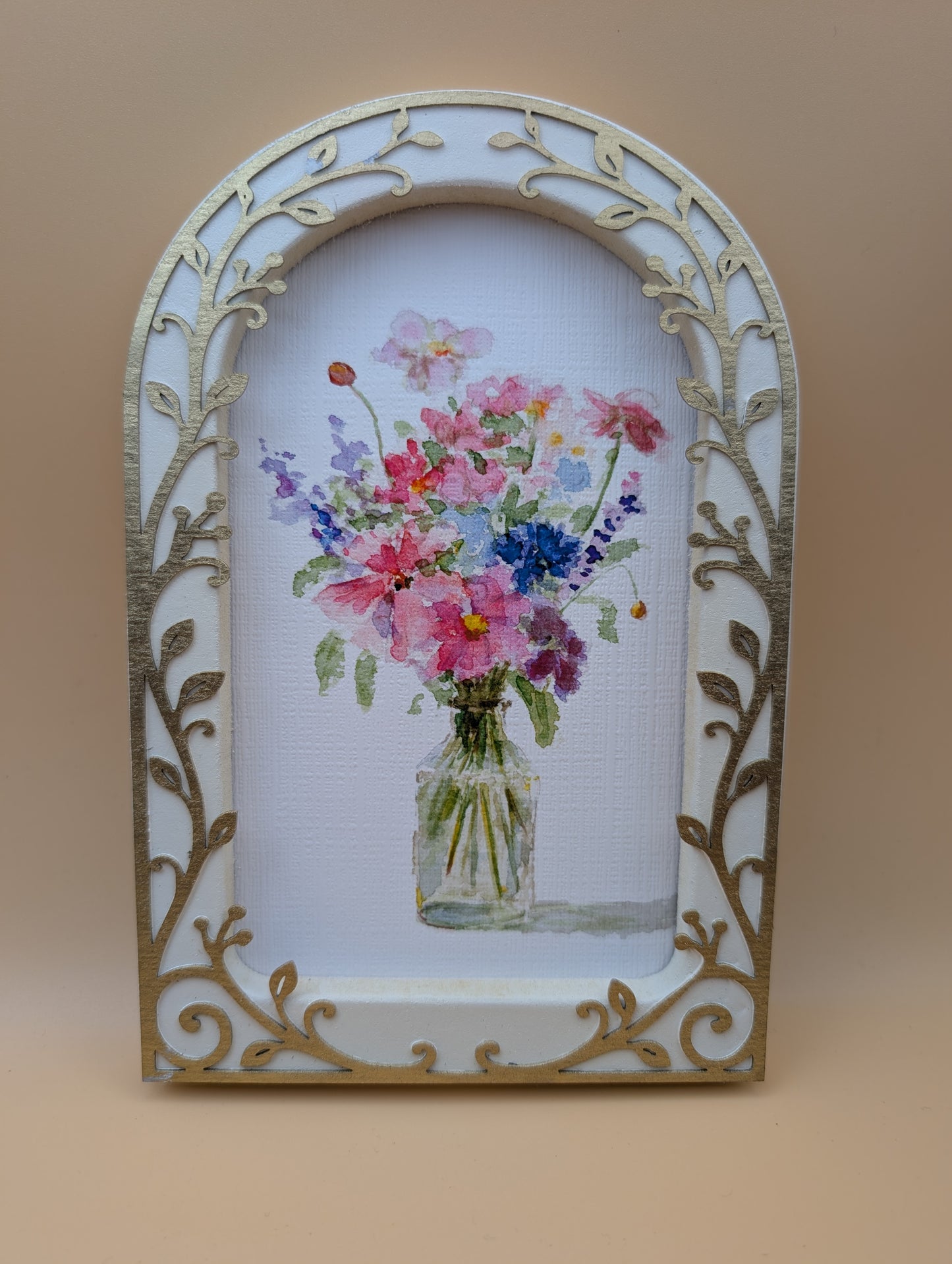 Flowers in Vase - Arched Frame