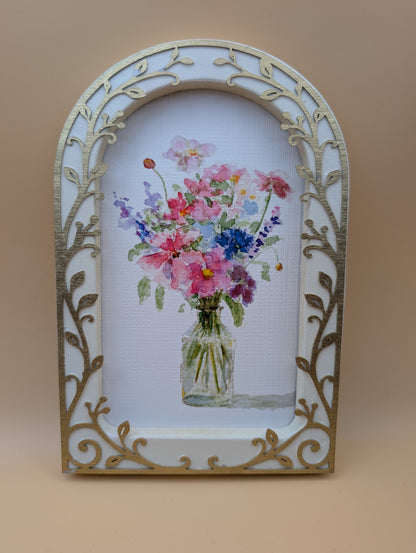 Flowers in Vase - Arched Frame