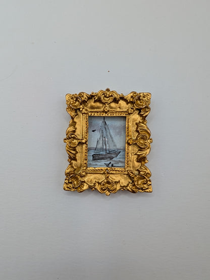 Mini Sailboat Painting - Original Watercolor Art by Lora Cavallin