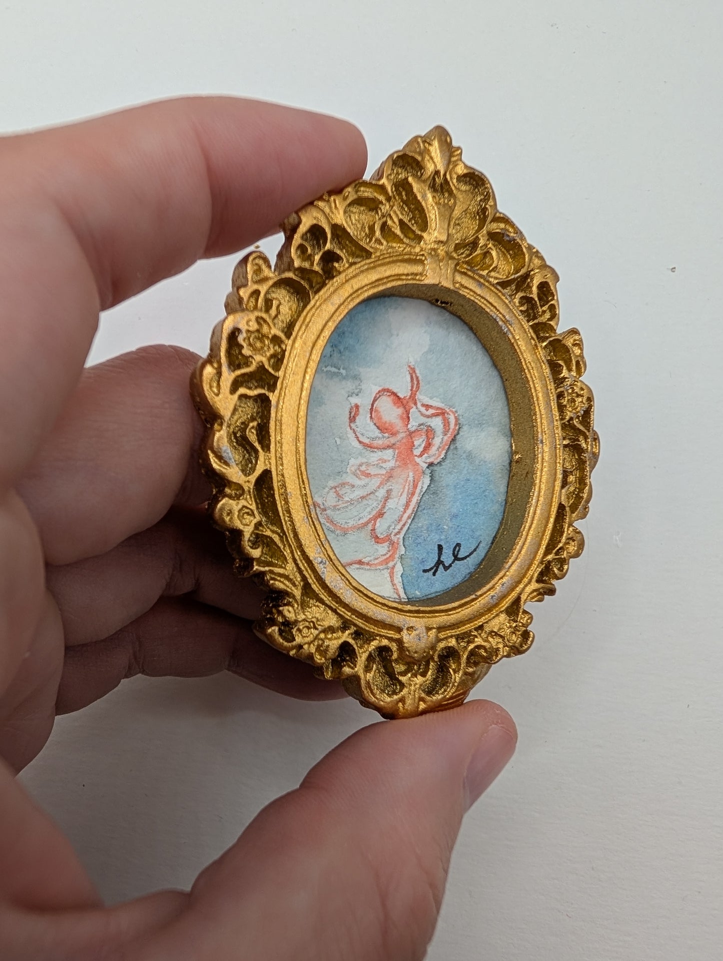 Mini Octopus Painting - Original Watercolor Art by Lora Cavallin