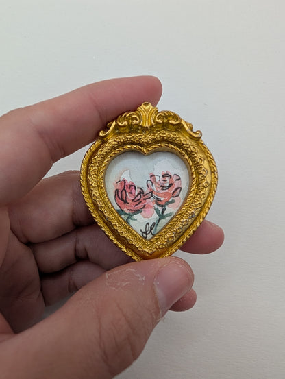 Mini Rose Floral Painting - Original Watercolor Art by Lora Cavallin