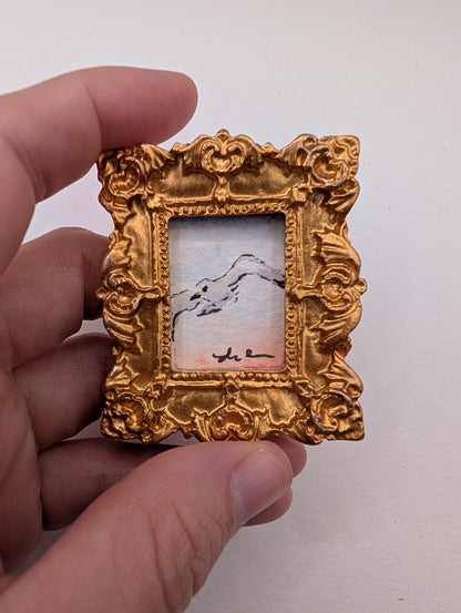 Mini Seagull Painting - Original Watercolor Art by Lora Cavallin