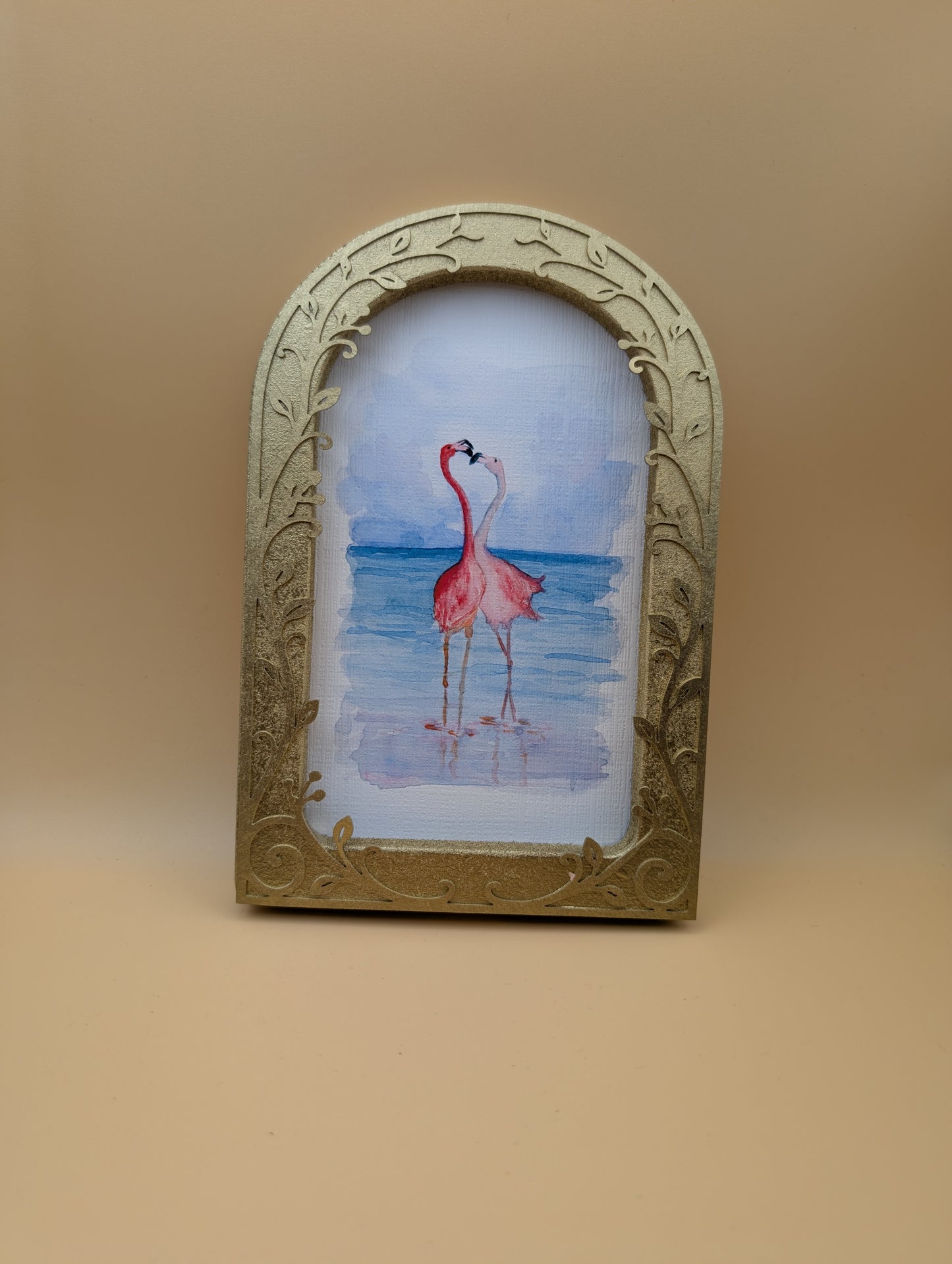 Flamingos in Love - Arched Frame