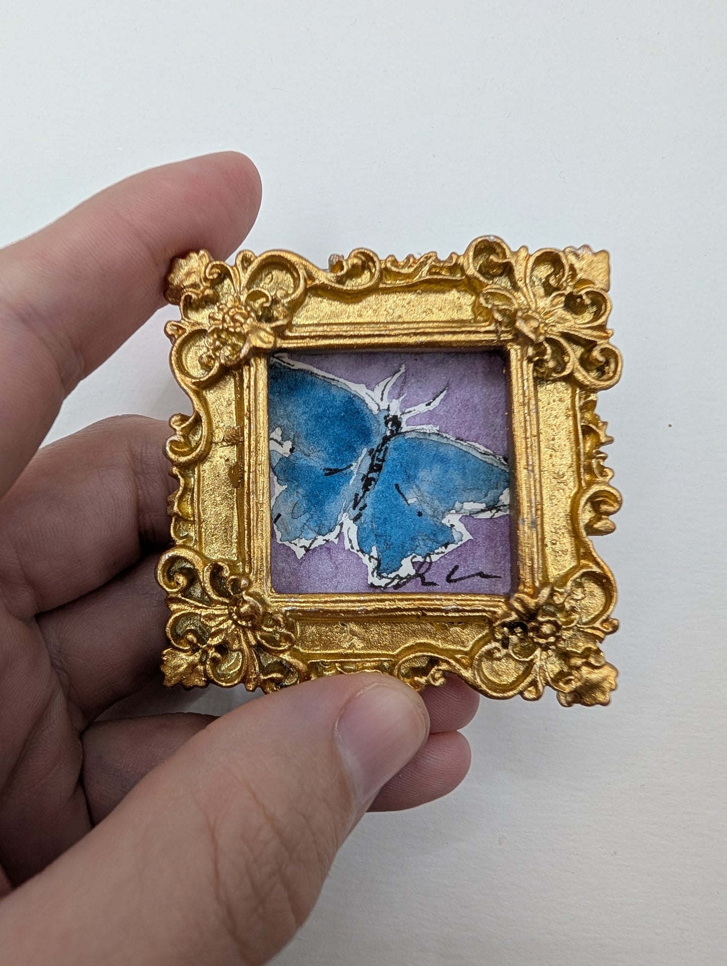 Mini Butterfly Painting - Original Watercolor Art by Lora Cavallin