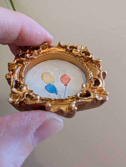 Mini Balloons Painting - Original Watercolor Art by Lora Cavallin
