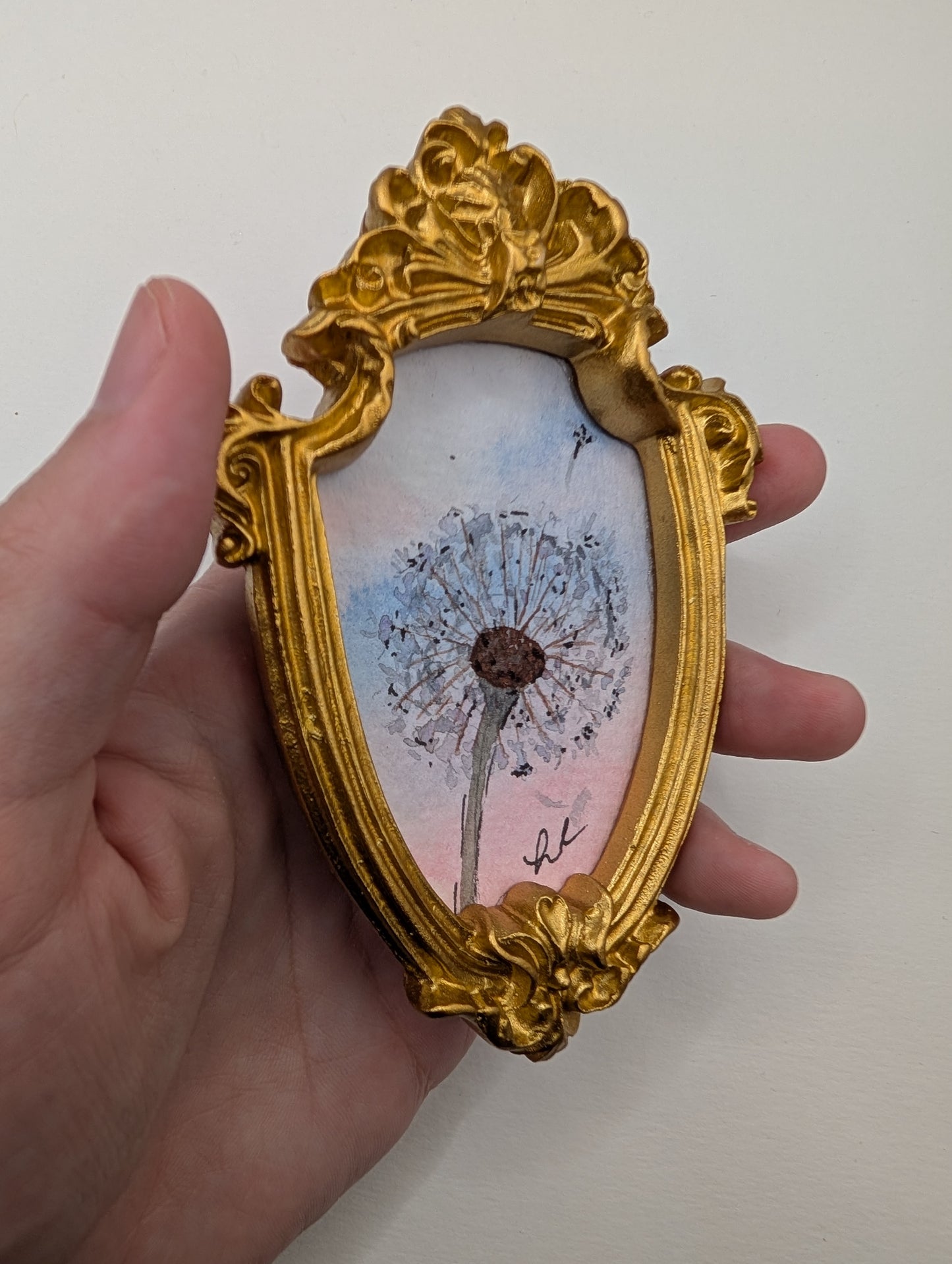 Mini "Make a Wish" Dandelion Painting - Original Watercolor Art by Lora Cavallin
