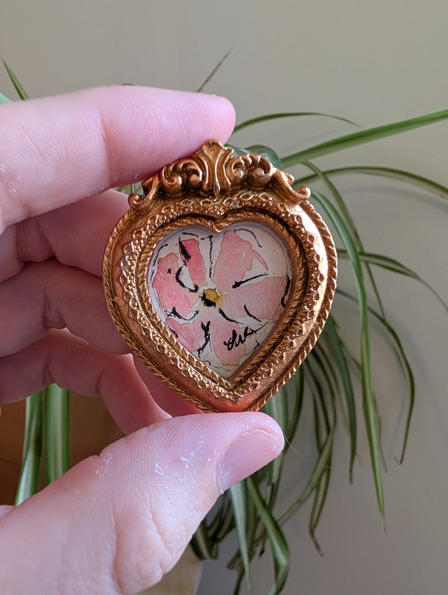 Mini Flower Painting - Original Watercolor Art by Lora Cavallin