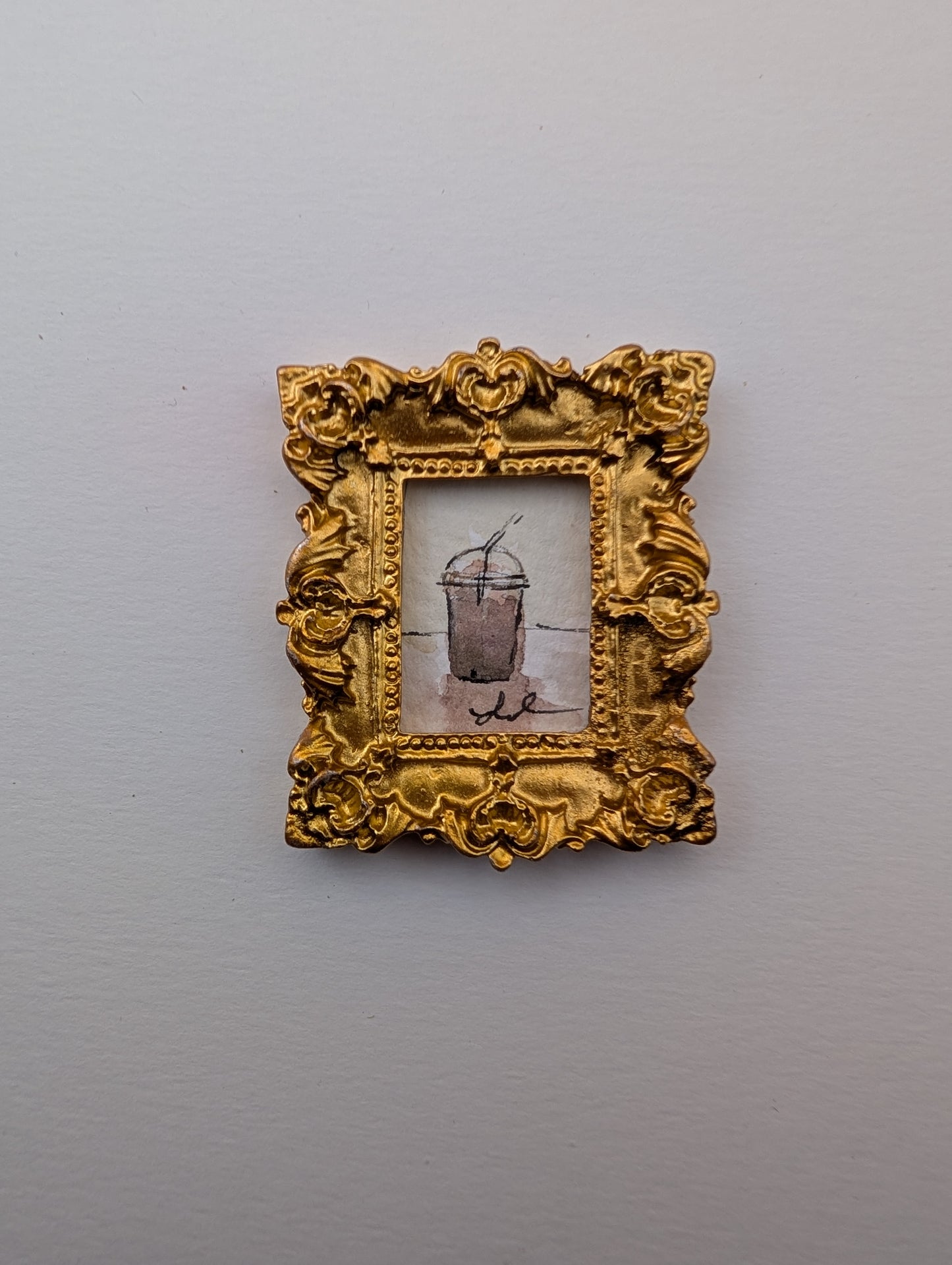 Mini Frozen Drink Painting - Original Watercolor Art by Lora Cavallin