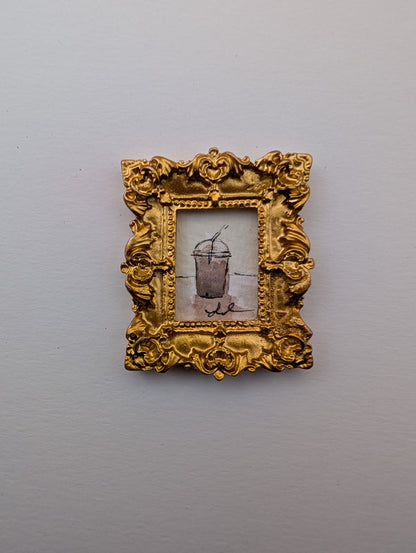 Mini Frozen Drink Painting - Original Watercolor Art by Lora Cavallin