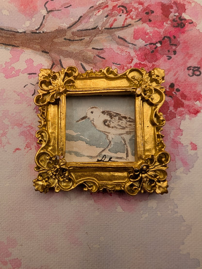 Mini Sandpiper Painting - Original Watercolor Art by Lora Cavallin