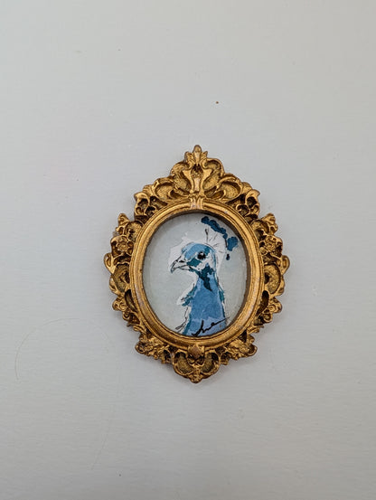 Mini Peacock Painting - Original Watercolor Art by Lora Cavallin