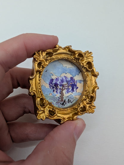 Mini Wisteria Painting - Original Watercolor Art by Lora Cavallin