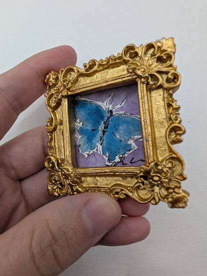 Mini Butterfly Painting - Original Watercolor Art by Lora Cavallin