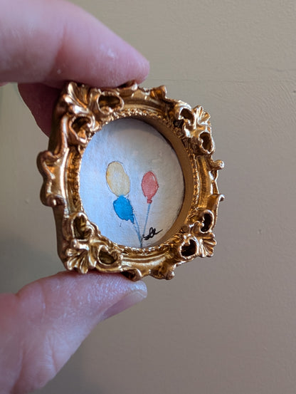 Mini Balloons Painting - Original Watercolor Art by Lora Cavallin