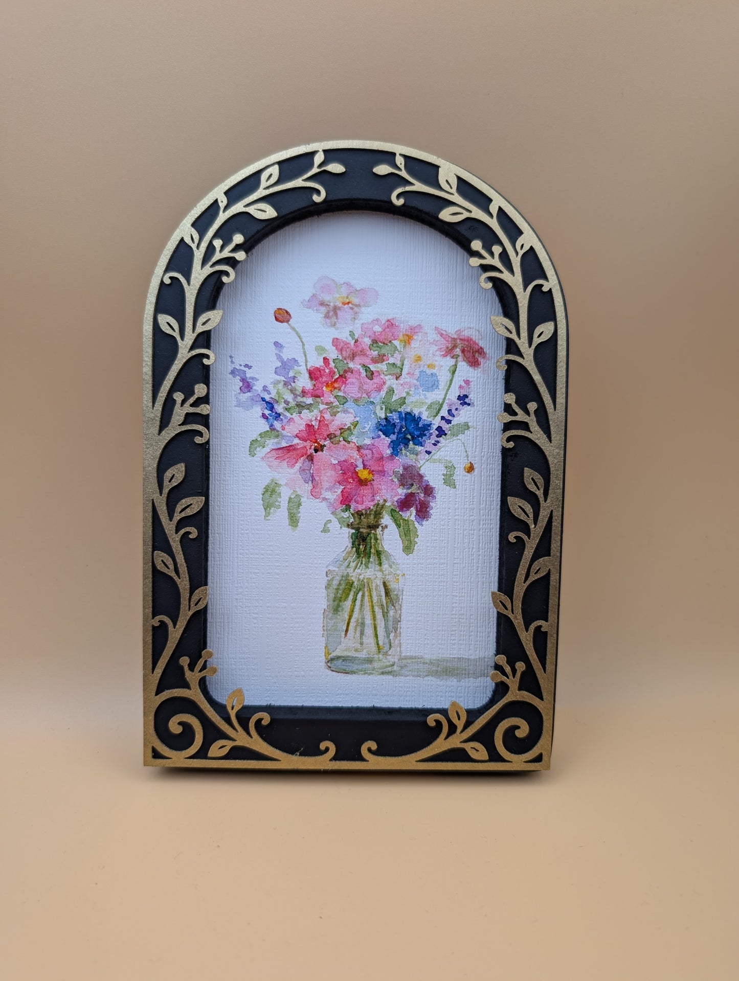 Flowers in Vase - Arched Frame