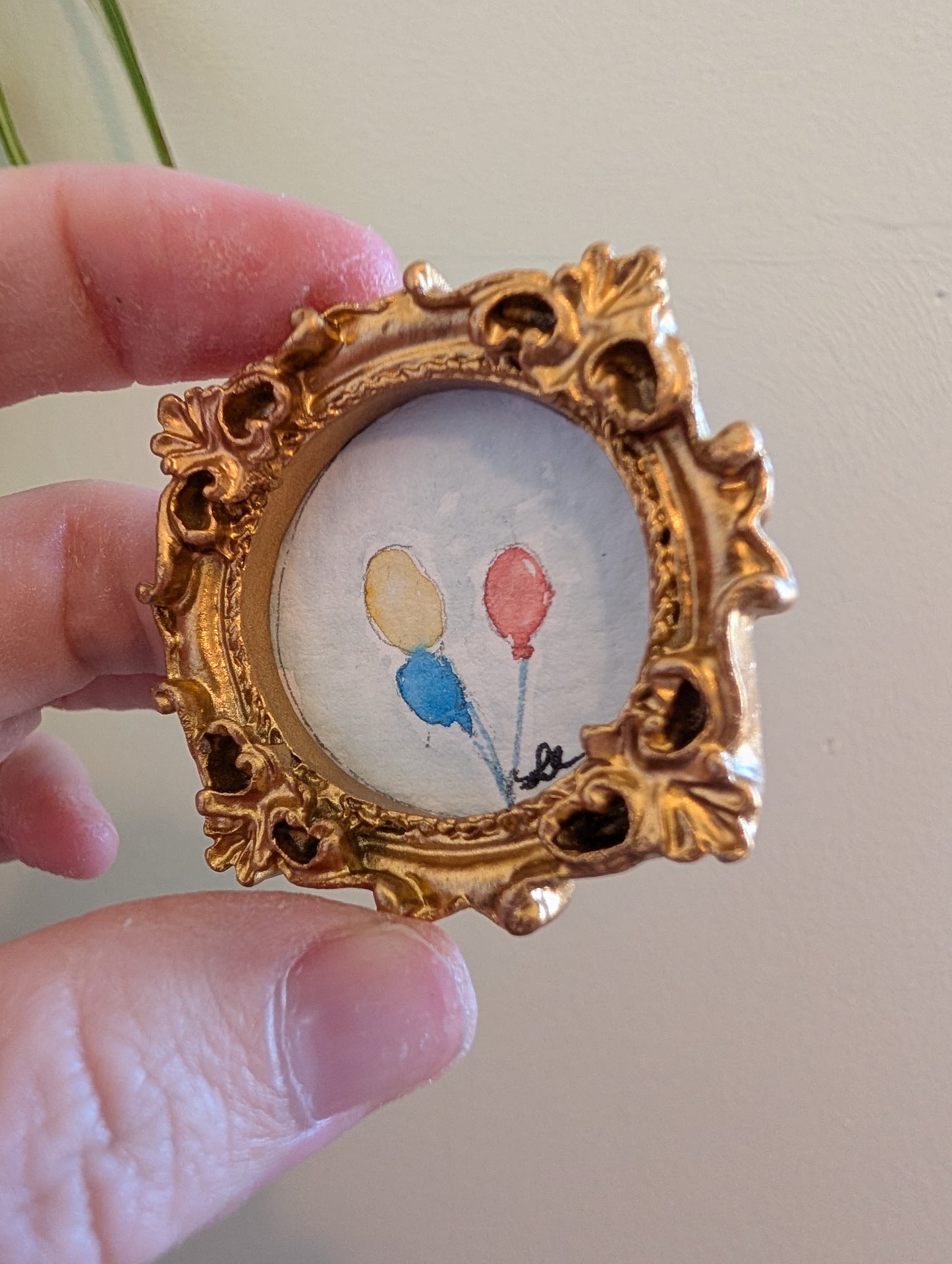 Mini Balloons Painting - Original Watercolor Art by Lora Cavallin