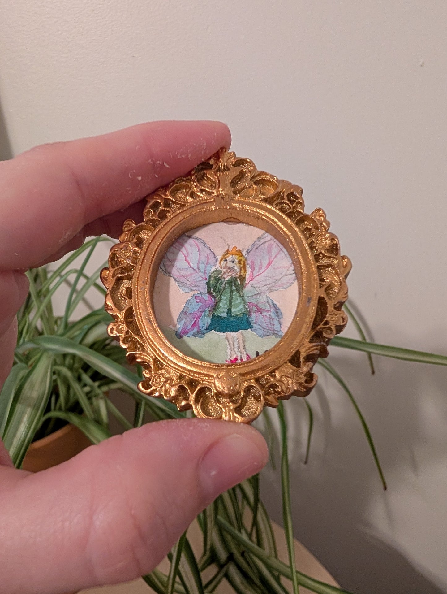 Mini Fairy Painting - Original Watercolor Art by Lora Cavallin