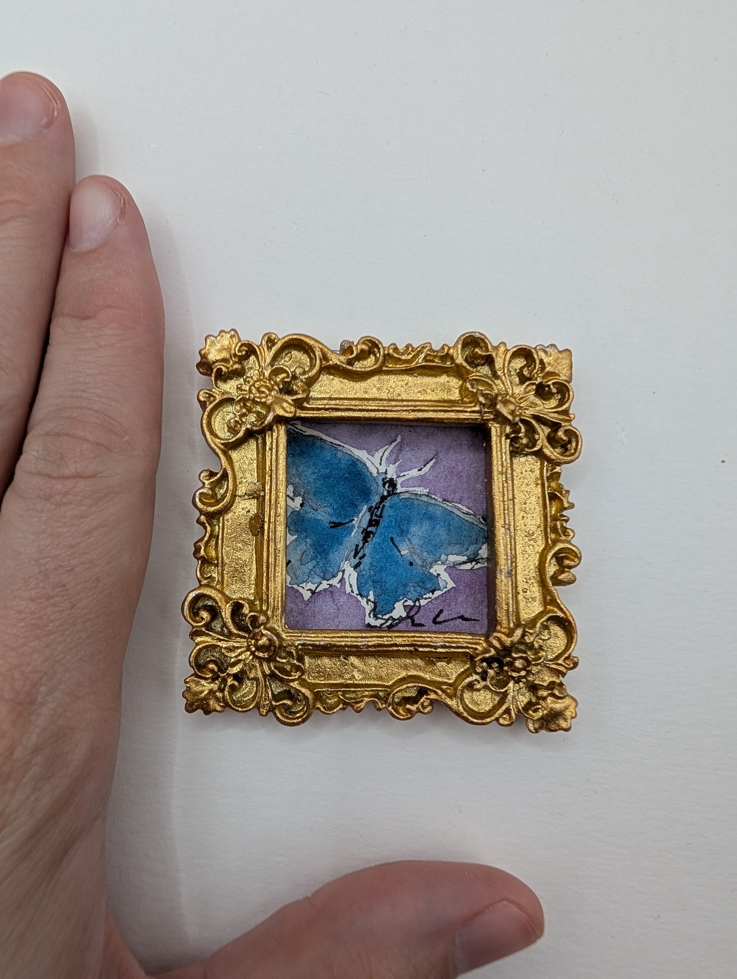 Mini Butterfly Painting - Original Watercolor Art by Lora Cavallin