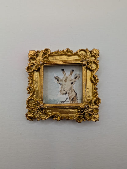 Mini Giraffe Painting - Original Watercolor Art by Lora Cavallin