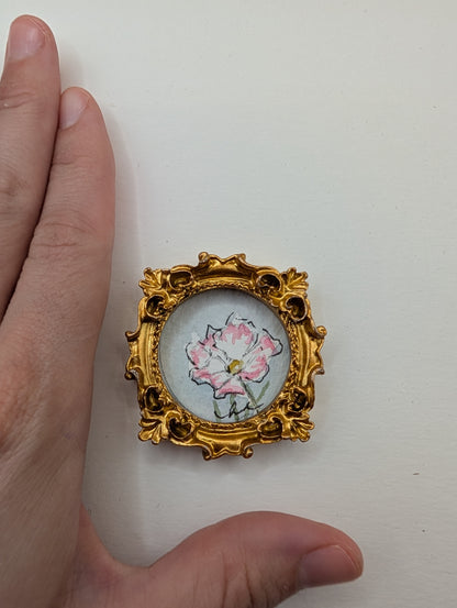 Mini Flower Painting - Original Watercolor Art by Lora Cavallin