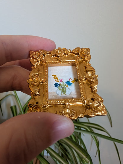 Mini Vase of Flowers Painting - Original Watercolor Art by Lora Cavallin